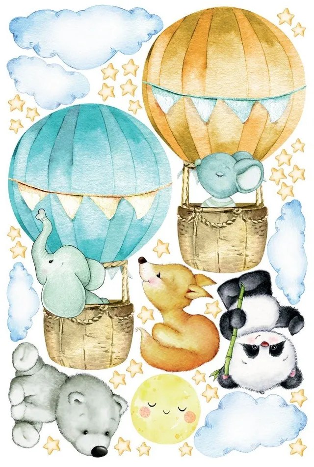 Autocolante de perete pentru camera copiilor Ambiance Balloons and Stars