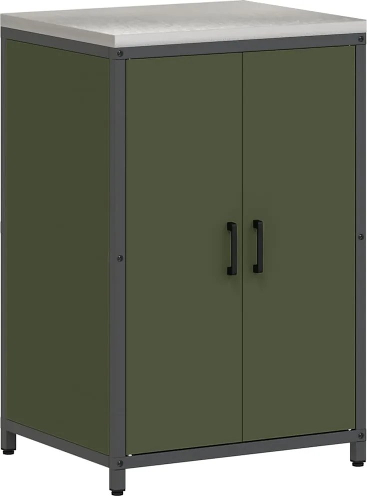 vidaXL Depozitare pentru bucătărie Verde măsliniu 60 x 50 x 92 cm Oțel
