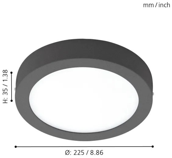 Eglo 96492 - Plafonieră LED de exterior ARGOLIS LED/16,5W/230V IP44