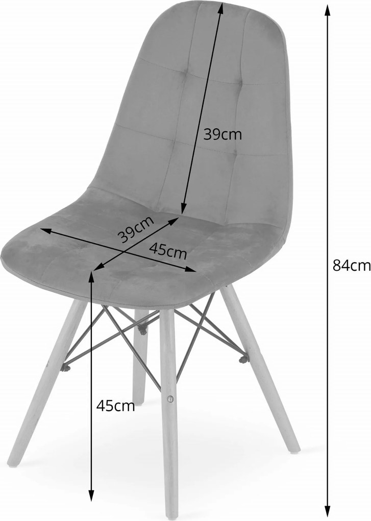 Oferta Scaun de dining din catifea gri DUMO II. calitate a doua