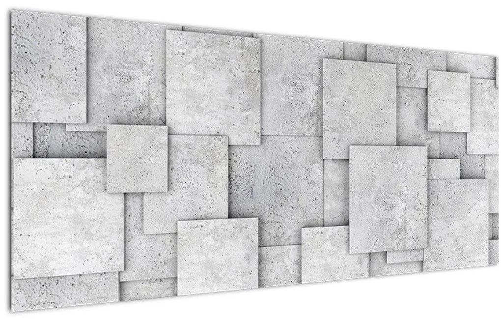 Tablou - Abstracție cu faianță de beton (120x50 cm)