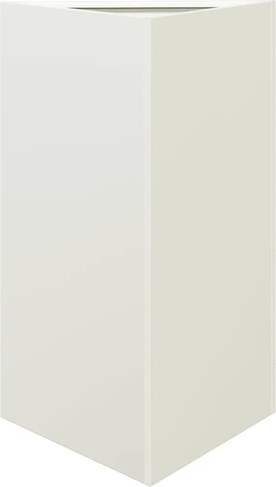 vidaXL Jardinieră de grădină, alb, 50x43x75 cm, oțel, triunghiulară