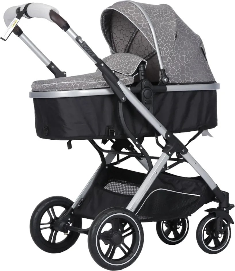 Carucior nou nascuti 2 in 1 NOVOKIDS™ H3100 series, Cu geanta bebe, Cadru Aluminiu, Amortizoare, Roti din cauciuc plin AVE, Landou, Spatar reglabil 3