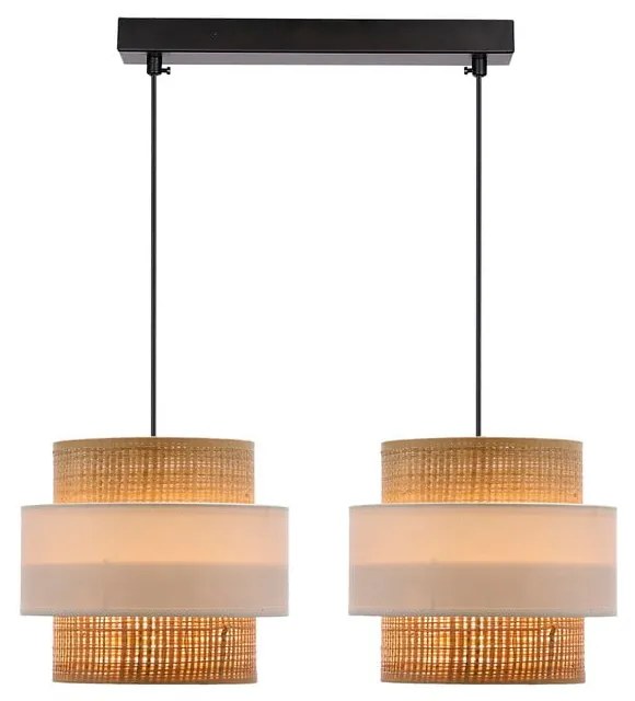 Lustră albă-în culoare naturală cu abajur din ratan ø 20 cm Rattan – Candellux Lighting