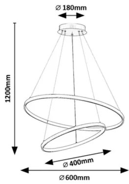 Rabalux 72345 BELIZA - Lustru LED dimmabil suspendat pe cablu, 75W, 230V, 3000-6500K, cu telecomandă