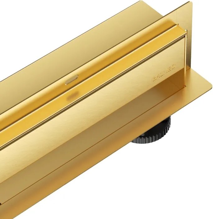 Set rigola dus plus capac Balneo W-Drain Next finisaj auriu lucios 70 cm scurgere la perete