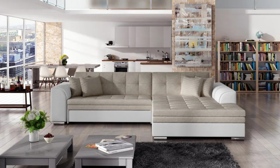 Coltar tapitat, extensibil, 295x80x195 cm, Sorento R01, Eltap (Culoare: Bej / Bej deschis)