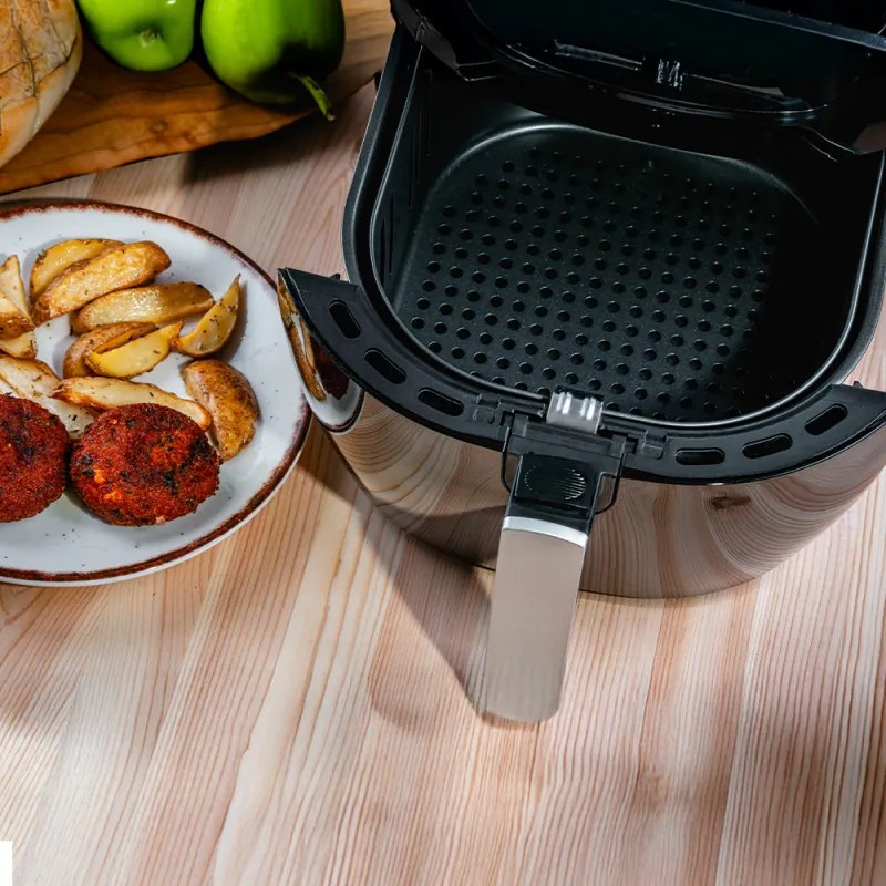 La mâna a doua: Friteuza cu aer cald Oliver Voltz OV51980F, 1800W, 7.7 L, 8 programe, Timer, Negru