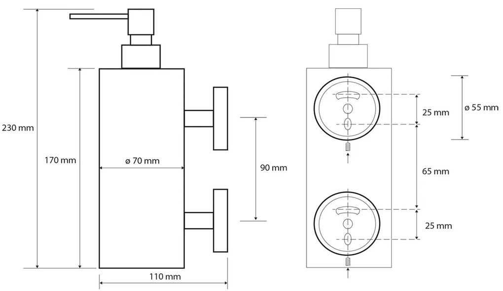 Dozator de săpun SAPHO XR102 X-Round 550 ml,crom