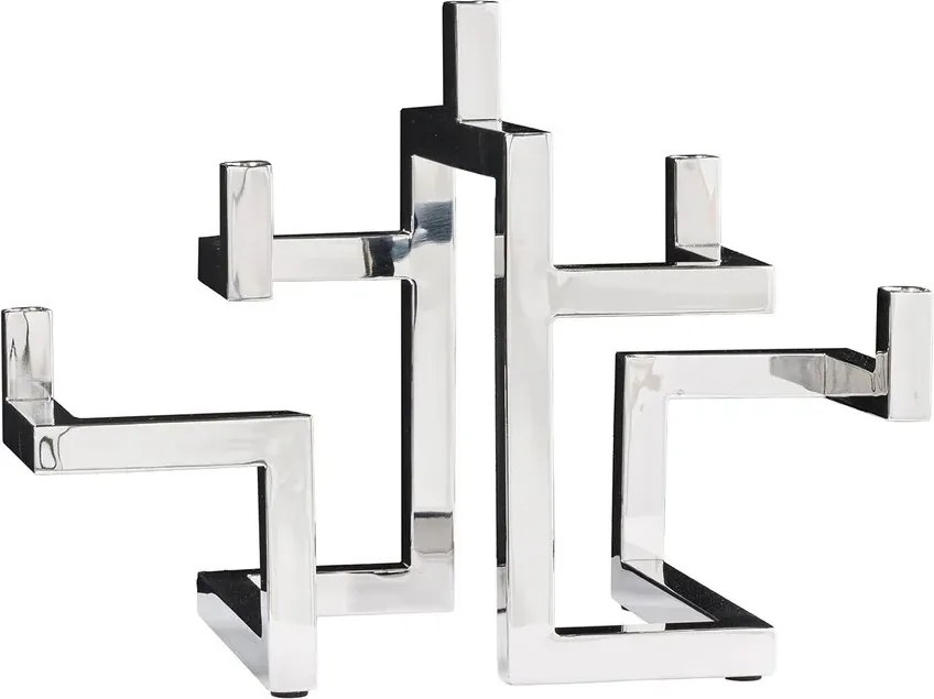 Suport pentru 5 lumanari, Argintiu, ABSTRACT 50cm