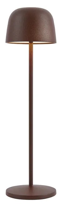Lampă de masă maro rugină, cu LED reîncărcabil, cu stație de încărcare IP65 - Raika