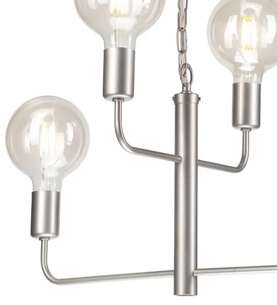 Lustră pe lanț ORLANDO 4xE27/60W/230V argintie