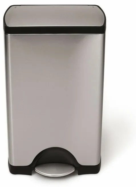 Coș cu pedale dreptunghiular 38 l, oțel mat, oțel inoxidabil