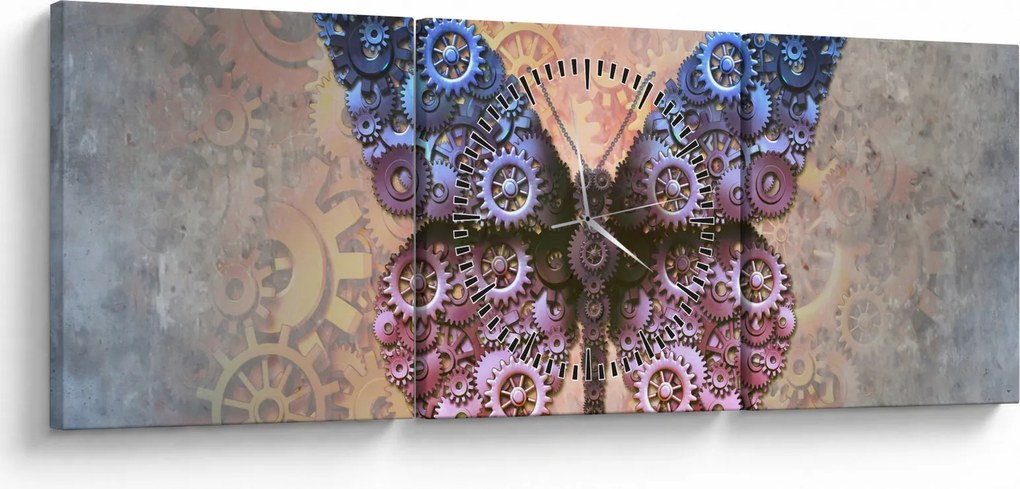 Tablou - Fluture steampunk (cu ceas) (90x30 cm)