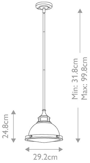 Lustră pe tijă Hinkley HK-AMELIA-P-S-CM AMELIA 1xE27/60W/230V crom lucios