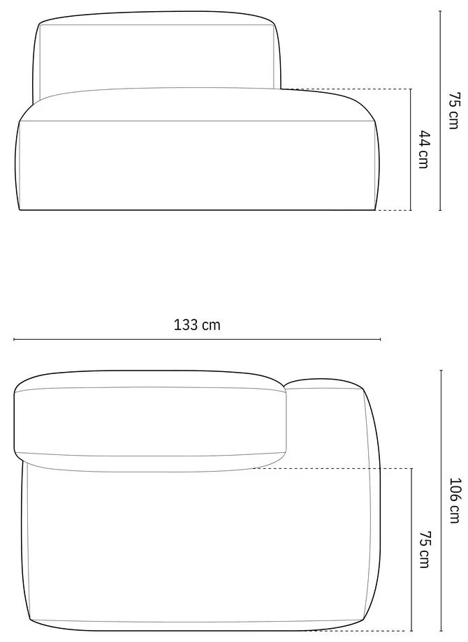 Modul pentru canapea modulară bej (cu colț pe partea dreaptă) Martina – Micadoni Home