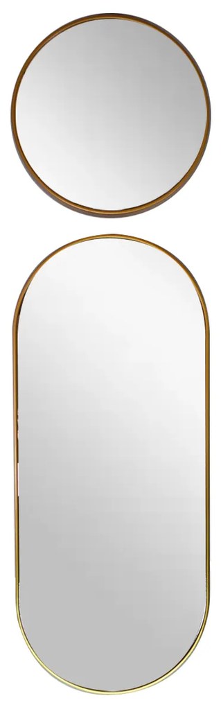 Set 2 Oglinzi Decorative de Perete, Naimeed D4603G, Auriu, 102x3x31cm