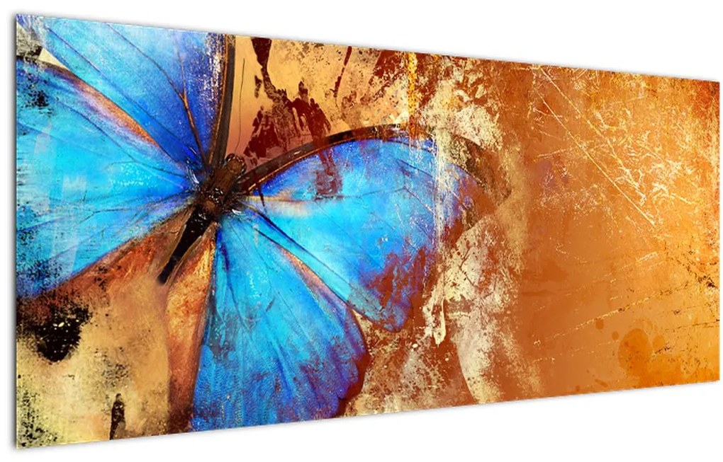 Tablou - Fluture albastru (120x50 cm)