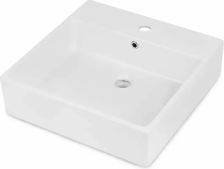 Lavoar pe blat Deante Temisto alb 50x50cm