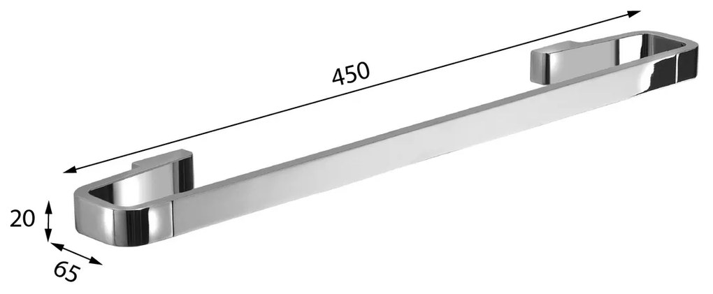 GEDY A8214514 Samoa suport pentru prosoape 45 x6,5 cm, negru