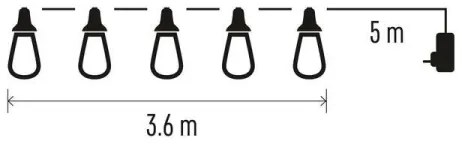 Ghirlandă luminoasă LED pentru exterior, 16 LED, 8,6 m, IP44, alb rece