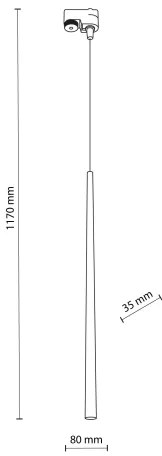 Lustră pe cablu pentru sistem de șină PIANO 1xG9/8W/230V auriu/negru