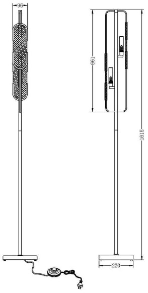 Lampadar Maytoni MOD099FL-02G MARMO 2xG9/40W/230V