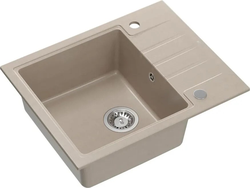 Chiuveta compozit incastrata Quadron Pop Peter 116 bej - inox 62x50 cm