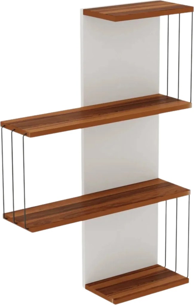 Raft CAMBEL, nuc/negru, PAL melaminat, 64x19x96 cm