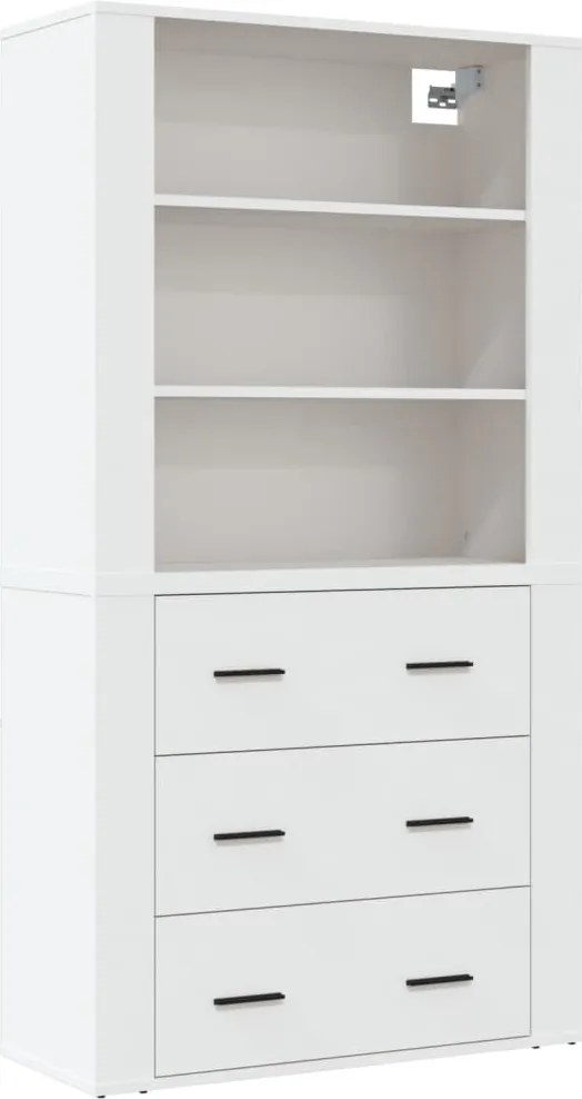 vidaXL Dulap înalt, alb, lemn prelucrat