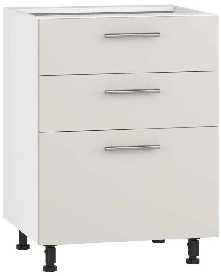 Dulap de jos Vento D3S-60/82, alb / crem