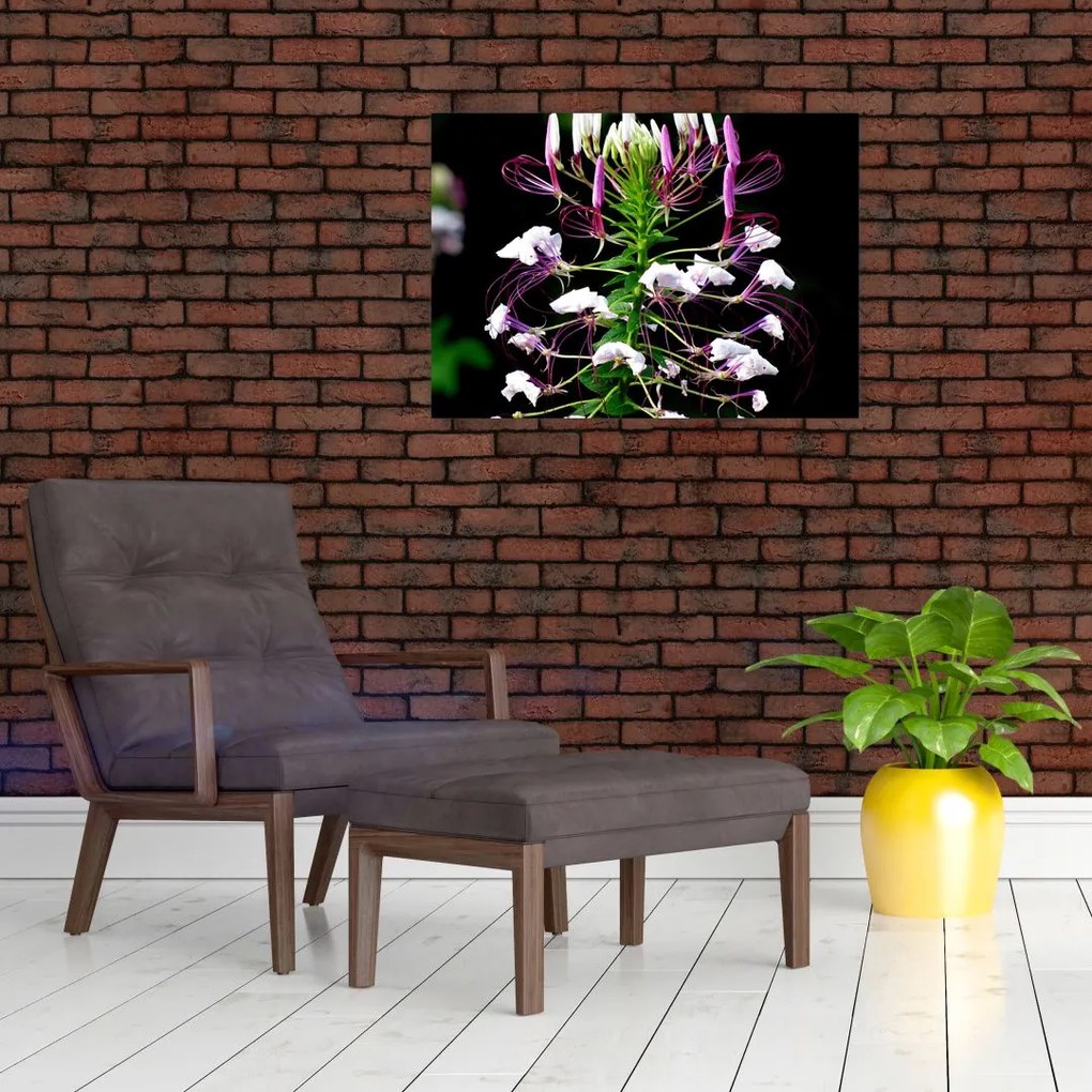 Tablou pe sticlă cu floare (70x50 cm)