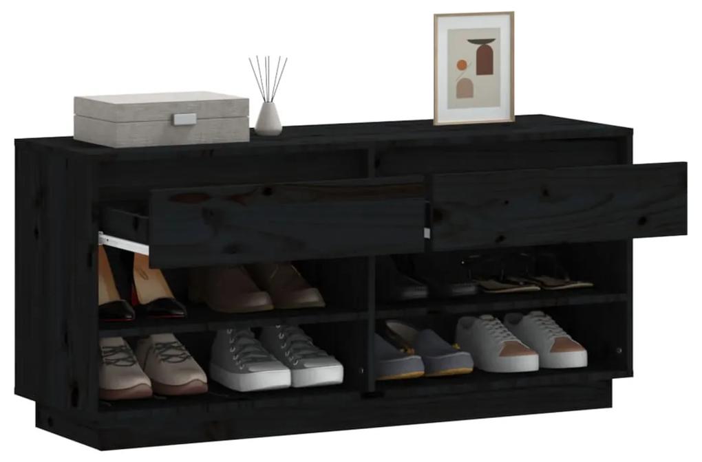 Pantofar, negru, 110x34x52 cm, lemn masiv de pin 1, Negru