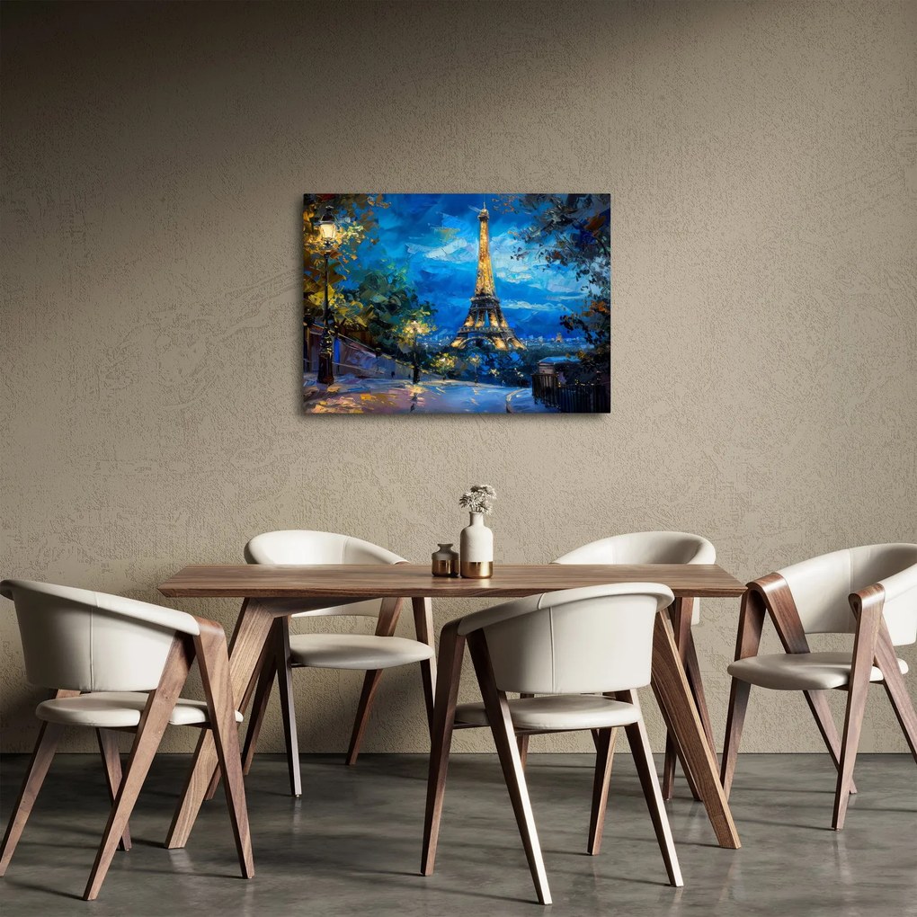 Tablou - Pictură în ulei a Turnului Eiffel (70x50 cm)