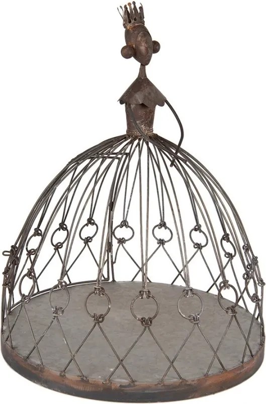 Suport pentru ghiveci, maro, din metal, aspect vintage, Princessea