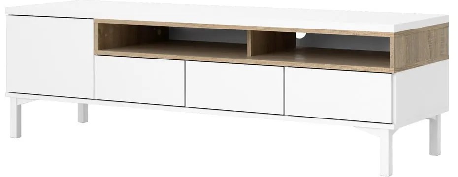 Comodă TV albă 156x48x48 cm Roomers – Tvilum