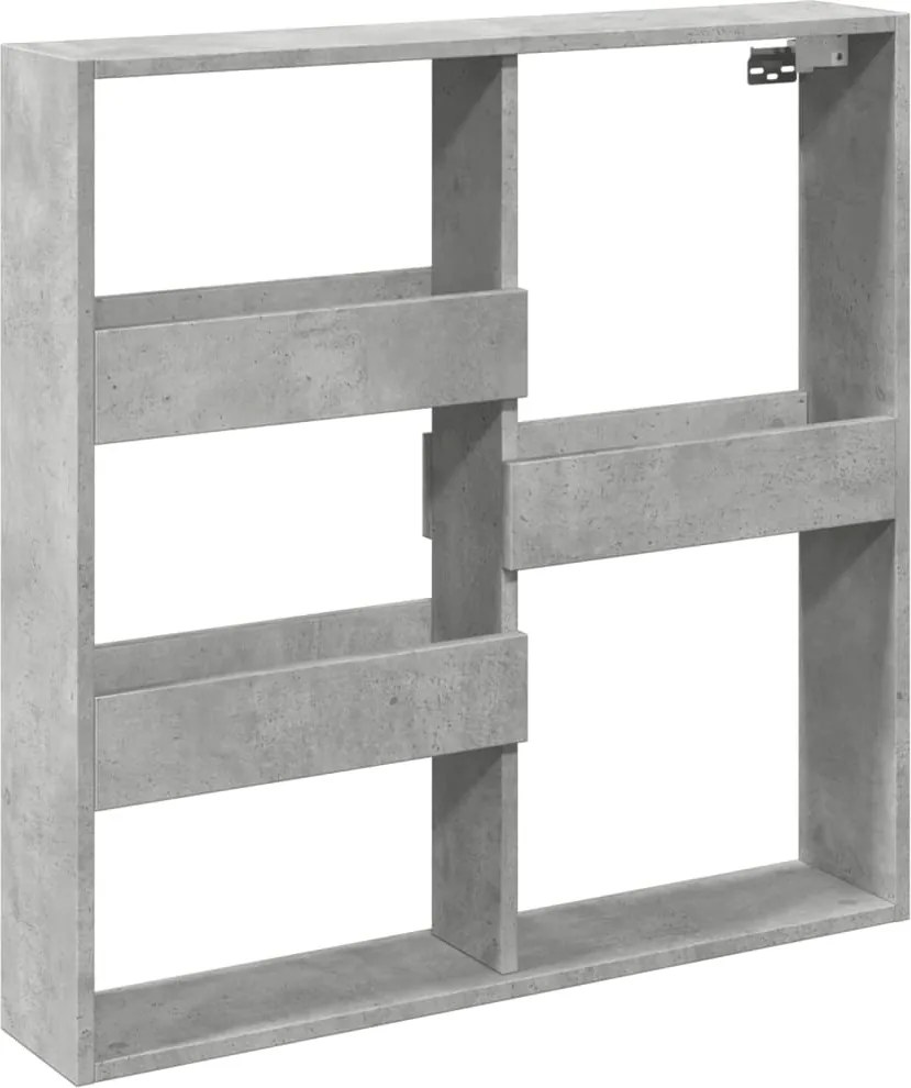 vidaXL Dulap de perete, gri beton, 80x15x80 cm, lemn prelucrat