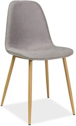 Scaun tapitat cu stofa, cu picioare metalice Dual Grey / Oak, l44xA40xH86 cm