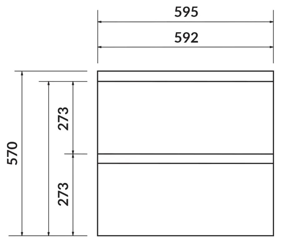 Dulap baie suspendat Cersanit Moduo Slim 60 pentru lavoar incastrabil, alb 600x570 mm, Alb