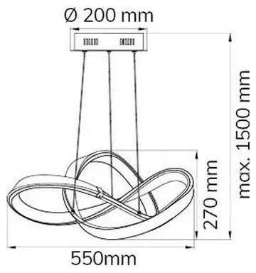 Wofi 6134.01.15.7000 - Candelabru LED reglabil pe cablu INDIGO LED/44W/230V