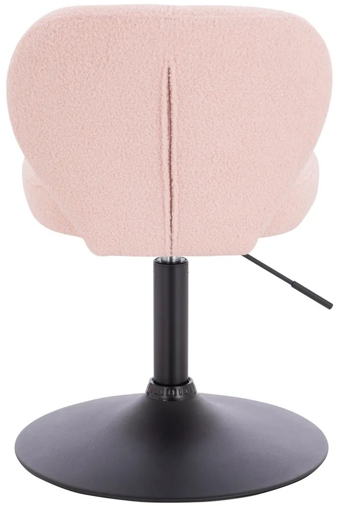 HR193N Scaun Roz Pudra Boucle cu Bază Neagră