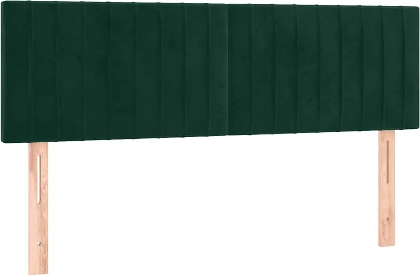 vidaXL Tăblii de pat, verde închis, 144x5x78/88 cm, catifea