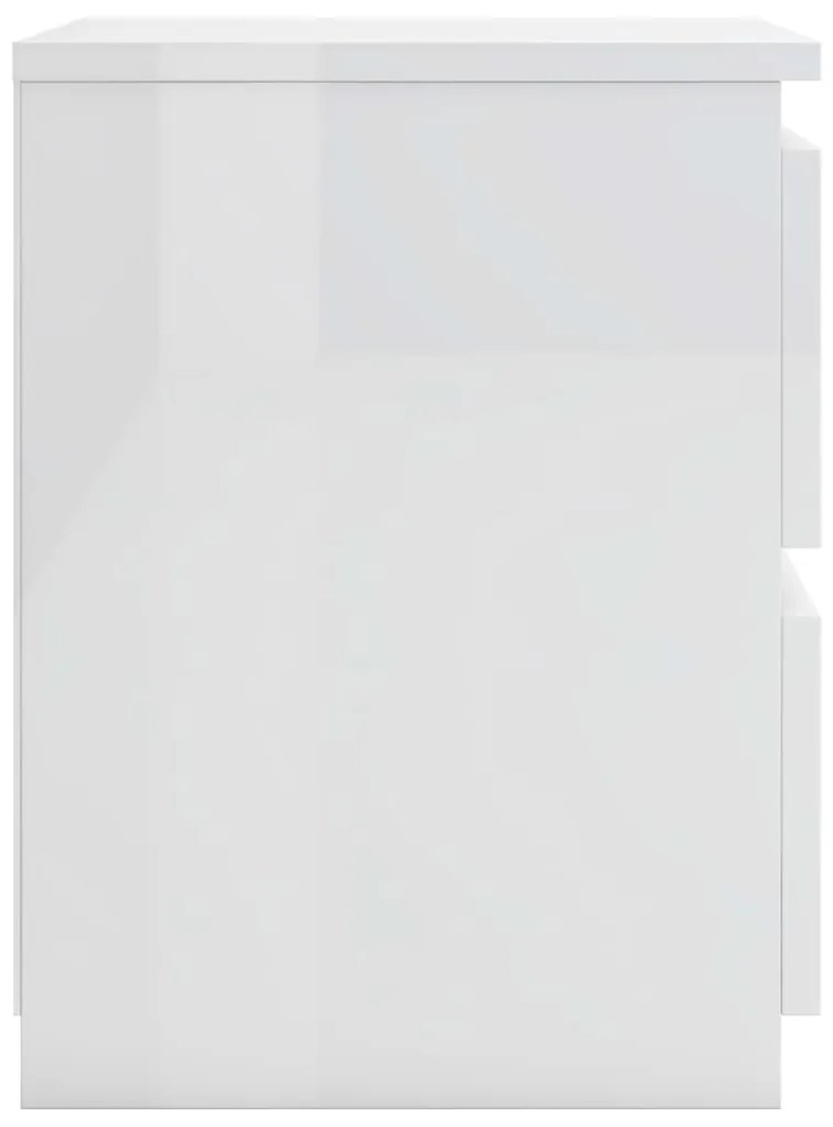 Noptiera, alb extralucios, 30 x 30 x 40 cm, PAL 1, Alb foarte lucios