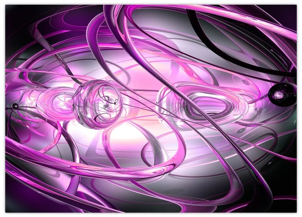 Tablou pe sticlă cu abstracție frumoasă în violet (70x50 cm)
