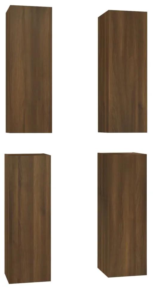 Dulapuri TV, 4 buc., stejar maro, 30,5x30x90 cm, lemn prelucrat 4, Stejar brun, 30.5 x 30 x 90 cm