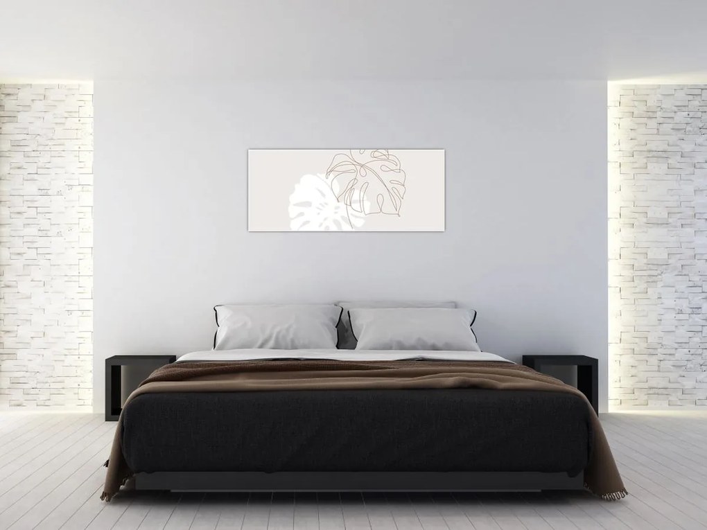 Tablou - Linia de artă monstera N⁰2 (120x50 cm)