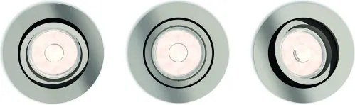 Philips 50393/17/PN - Set 3x spoturi LED RGBW încastrate, reglabile, cu 1x GU10/4,8W/230V, crom + telecomandă