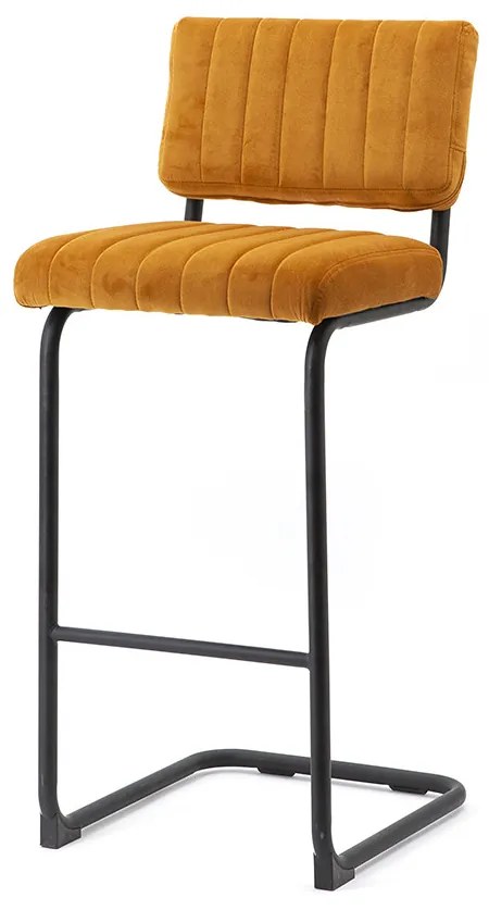 Scaun de bar din catifea High Operator galben