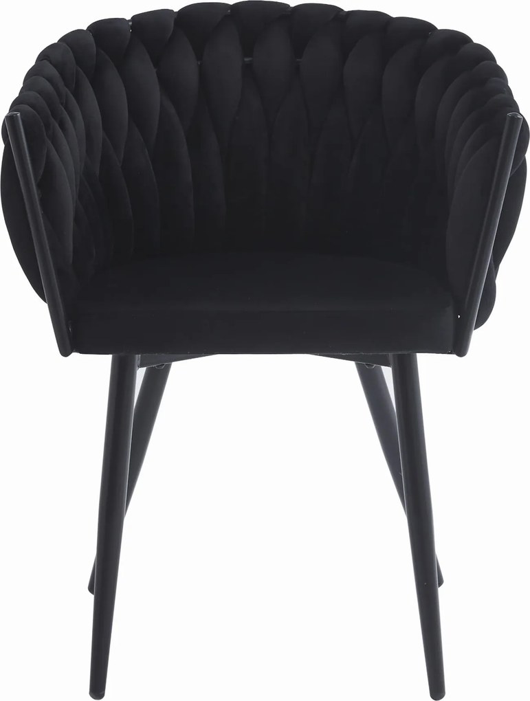 Scaun de masa ORION VELVET cu picioare negre, negru