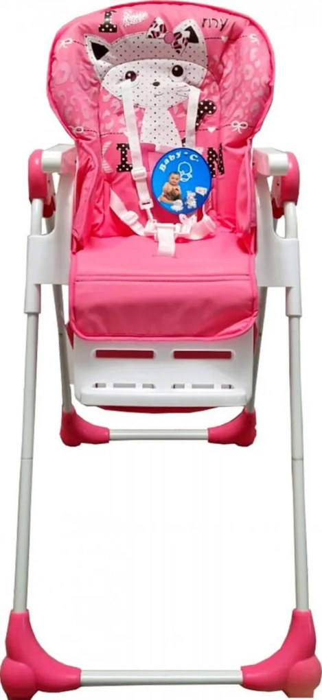 Scaun de masa pentru copii si bebe Baby Care™ CC reglabil in 3 trepte, Pliabil, Centura de siguranta, Sezut comfortabil, Masuta detasabila, Pozitie